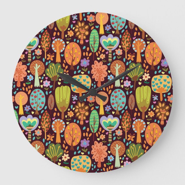 Outdoor Wallpaper Seamless Texture Large Clock (Front)