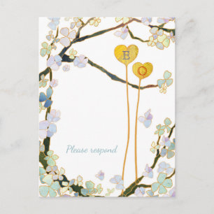 Outdoor Wedding Meal Choice RSVP Invitation Postcard