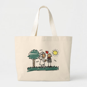 Outdoor Wedding Outside Nature Green Wedding Large Tote Bag