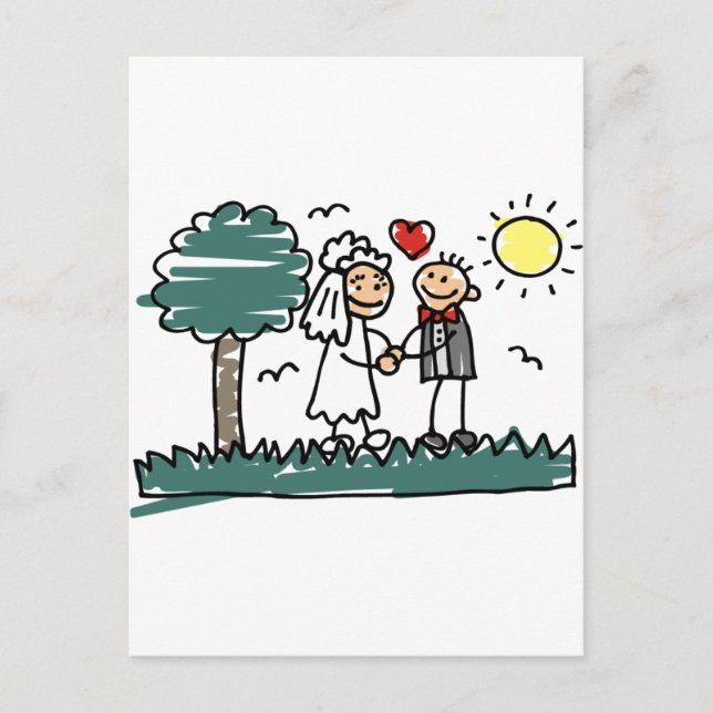 Outdoor Wedding Outside Nature Green Wedding Postcard (Front)