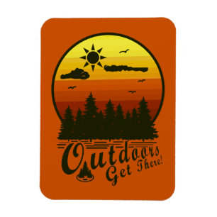 Outdoors Get There Magnet Orange