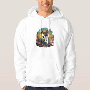Outdoors Greyhound Dog Reading Book  Hoodie