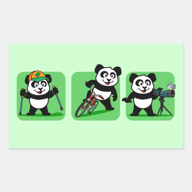 Outdoors Pandas Sticker (Front)