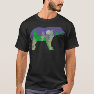 Outdoors Wilderness Black Bear Camping Hiking In T-Shirt