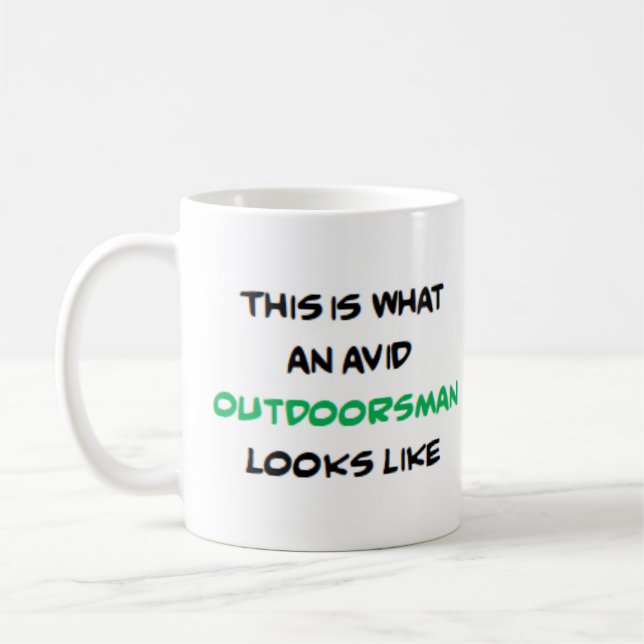 outdoorsman, avid coffee mug (Left)