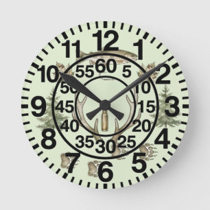 Outdoorsman Hunting Wall Round Clock