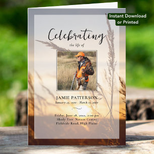 Outdoorsman Photo Downloadable Funeral Program