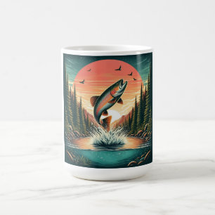 Outdoorsman trout nature coffee mug