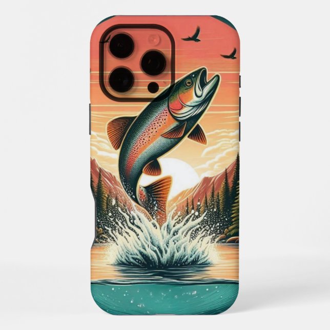 Outdoorsman trout nature iPhone case (Back)