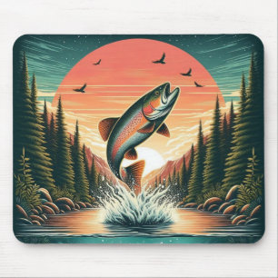 Outdoorsman trout nature mouse pad