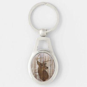 Outdoorsman Western Primitive barn wood deer Keychain