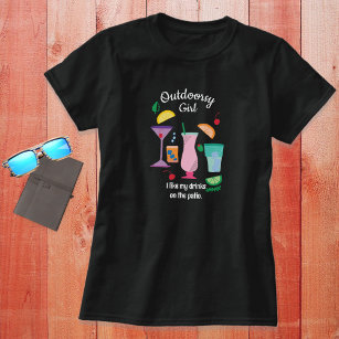 Outdoorsy Girl Camper Glamper Cocktails T-Shirt