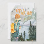 Outdoorsy Girls Adventure Birthday Card<br><div class="desc">This outdoor themed birthday card features a girl with blonde braids holding a coffee cup, overlooking a lake On the back is another watercolor image of two friends looking at a map with a greeting that says "wishing you another year of amazing adventures." You can personalize this card with two...</div>