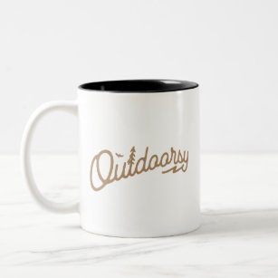 Outdoorsy Outdoors Hiking Camping Adventure Lover Two-Tone Coffee Mug