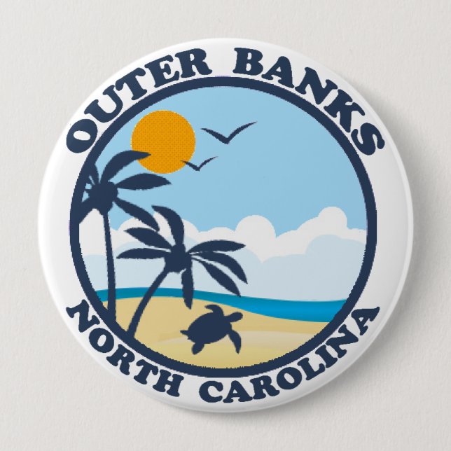 Outer Banks. 4 Inch Round Button (Front)