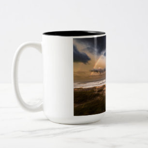 Outer Banks Beach Coffee Mug, Rainbow Promise  Two-Tone Coffee Mug