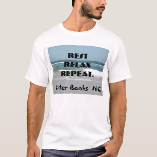 Outer Banks Beach Shirt OBX NC Rest Relax Repeat