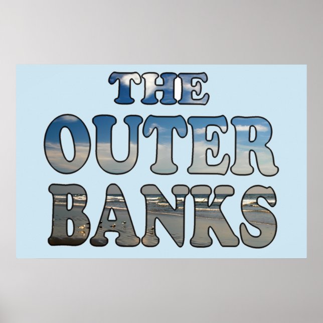  Outer Banks Beach Text  Poster (Front)