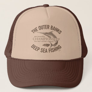 Outer Banks Deep Sea Fishing OBX Drk Brown Vintage Trucker Hat