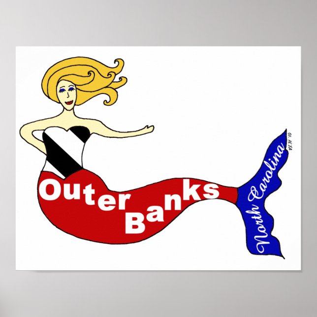 Outer Banks Mermaid Poster (Front)