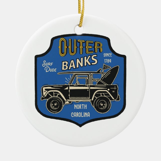 Outer Banks NC Badge Ceramic Ornament (Front)