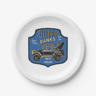 Outer Banks NC Badge Paper Plate