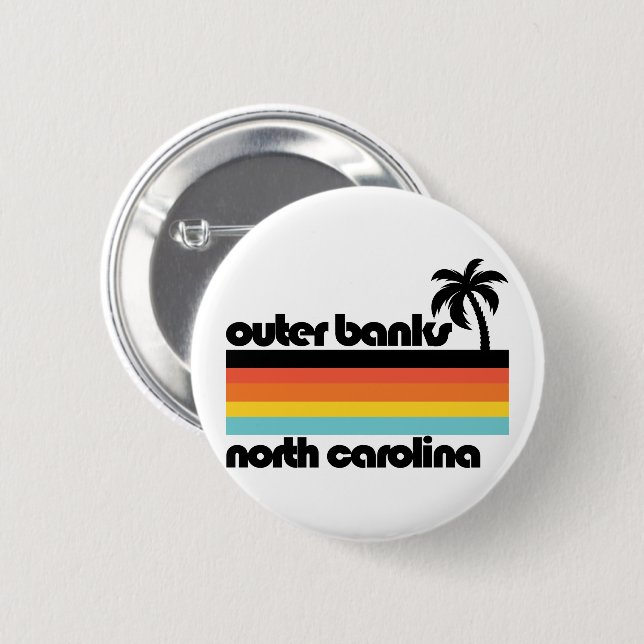  Outer Banks North Carolina 2 Inch Round Button (Front & Back)