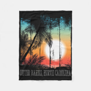 Outer Banks North Carolina Beach Palms Vacation Su Fleece Blanket