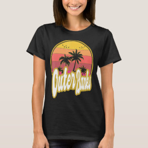 Outer Banks North Carolina Beach Retro Sunset T-Shirt