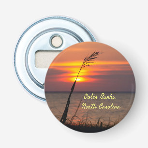 Outer Banks North Carolina Beach Sunset Orange Sky Bottle Opener