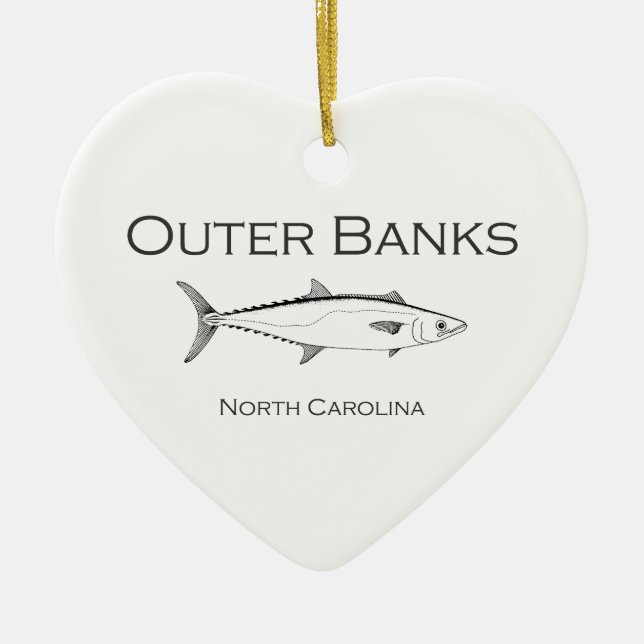 Outer Banks North Carolina King Mackerel Ceramic Ornament (Front)