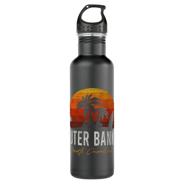 Outer Banks North Carolina Palms Vacation Trip Sur 710 Ml Water Bottle (Front)