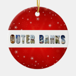 Outer Banks North Carolina Photo Christmas Ceramic Ornament