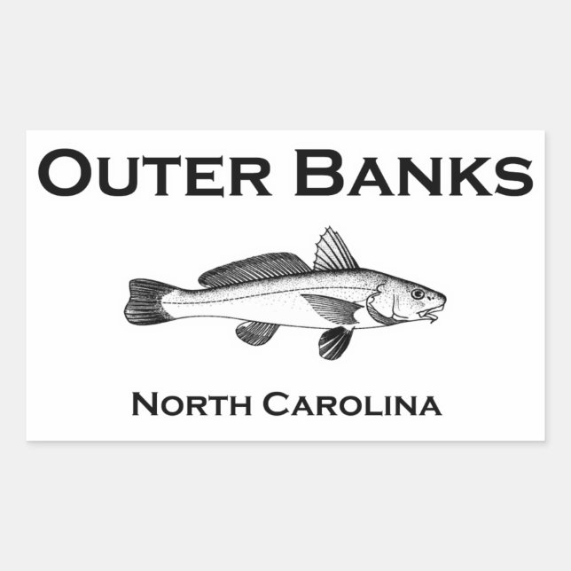 Outer Banks North Carolina Surf Fishing Sticker (Front)