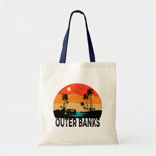 Outer Banks North Carolina Vintage Tote Bag (Front)