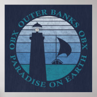Outer Banks OBX Blue Sky Vintage Navy Aqua