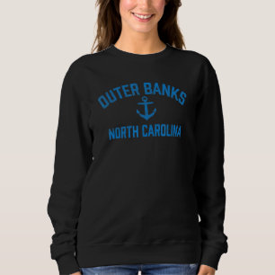 Outer Banks Obx North Carolina Nc Boat Anchor Blue Sweatshirt