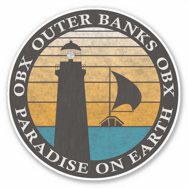 Outer Banks OBX Sunset Black Pearl White Vintage (Front)