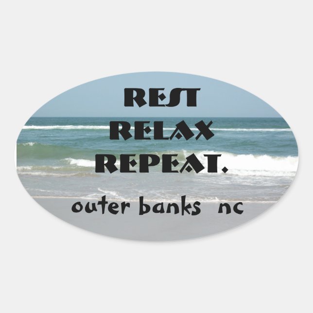 OUTER BANKS STICKER OVAL rest releax repeat (Front)