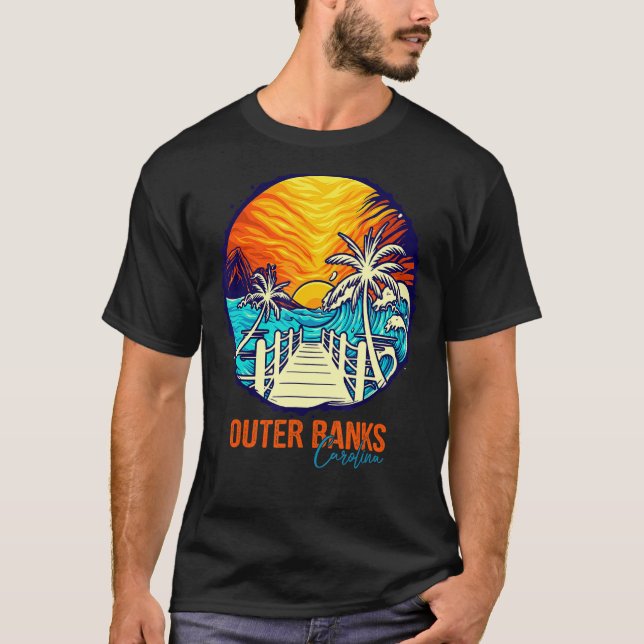 Outer Banks Sunset  Matching Vacation Friends Fami T-Shirt (Front)