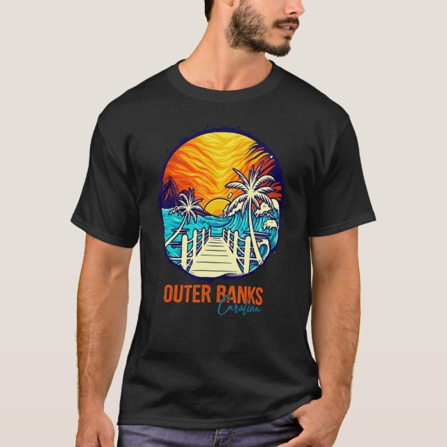 Outer Banks Sunset  Matching Vacation Friends Fami T-Shirt (Front)