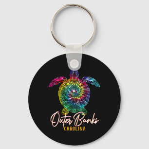 Outer Banks Tie Dye Sea Turtle Carolina Family Vac Keychain