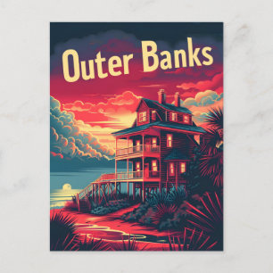 Outer Banks travel ad Postcard