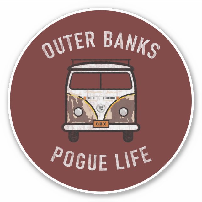 Outer Banks Van Pogue Life OBX Vintage (Maroon) (Front)