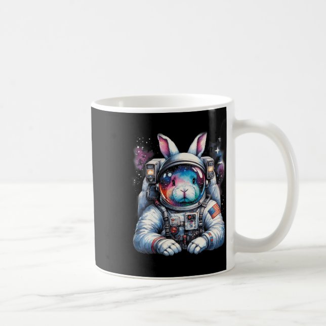 Outer Bunny Easter Day Rabbit Usa Fun Space  Coffee Mug (Right)