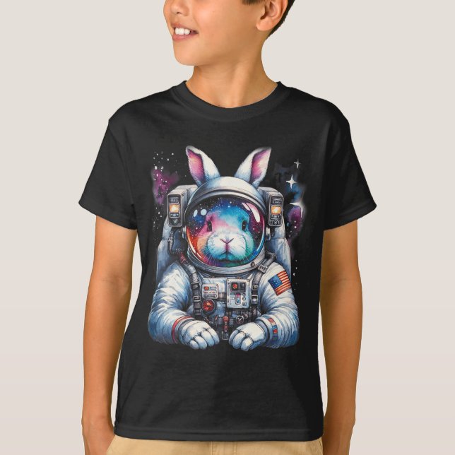 Outer Bunny Easter Day Rabbit Usa Fun Space  T-Shirt (Front)