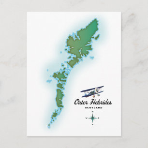 Outer Hebrides Scotland map Postcard