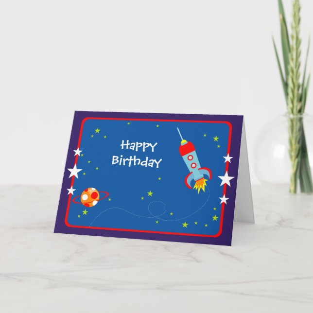 Outer Space 1 Birthday Card (Front)