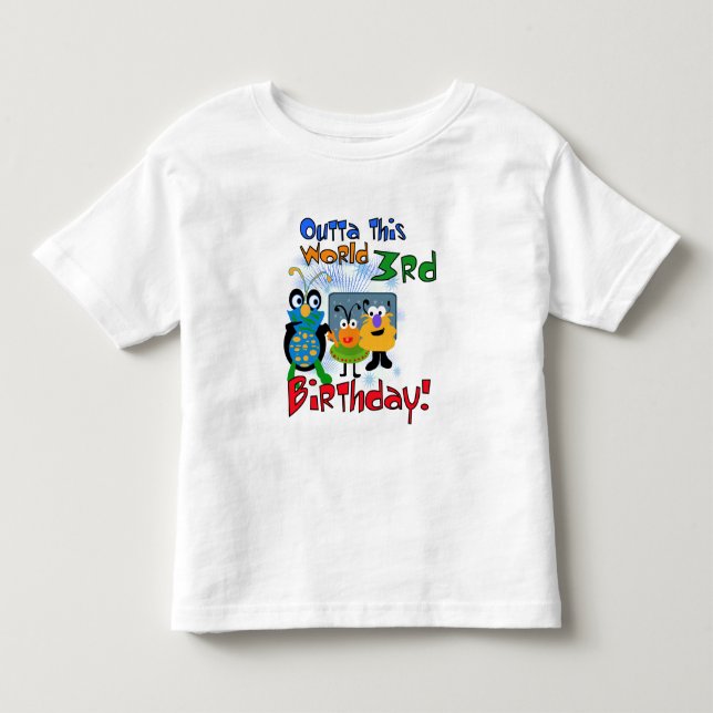 Outer Space 3rd Birthday Tshirts and Gifts (Front)