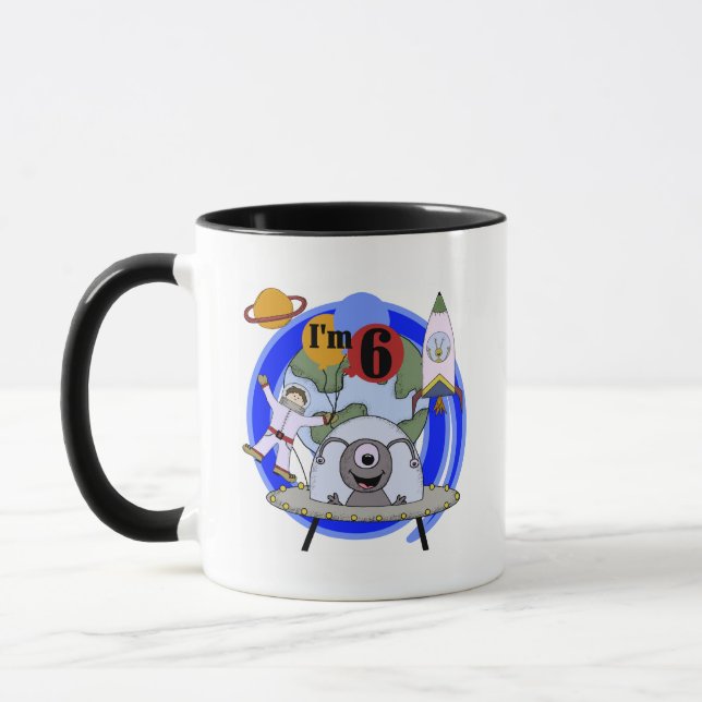 Outer Space 6th Birthday  Tshirts and Gifts Mug (Left)